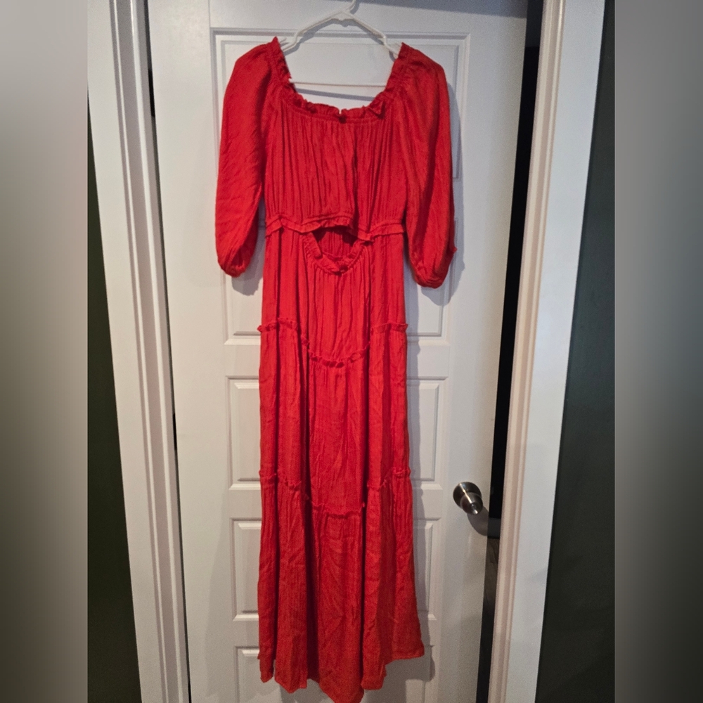 Elegant Red Off-Shoulder Dress